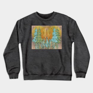 Mysterious Forest Ancient Aliens Mystery Trees Adventure Woodlands Festival Fun Crewneck Sweatshirt